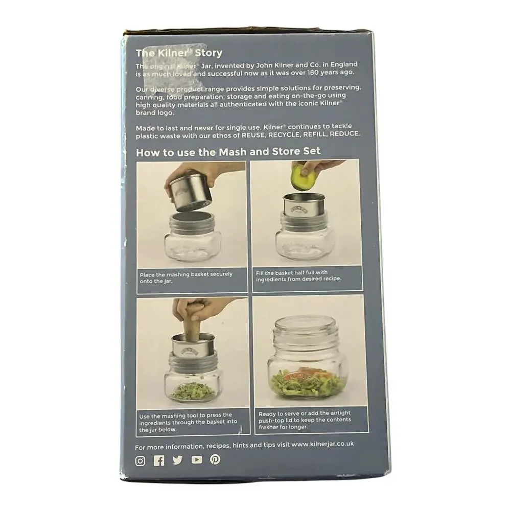 Kilner Create & Make Glass Mash and Store Set (0.5 Litre/17 US fl oz)